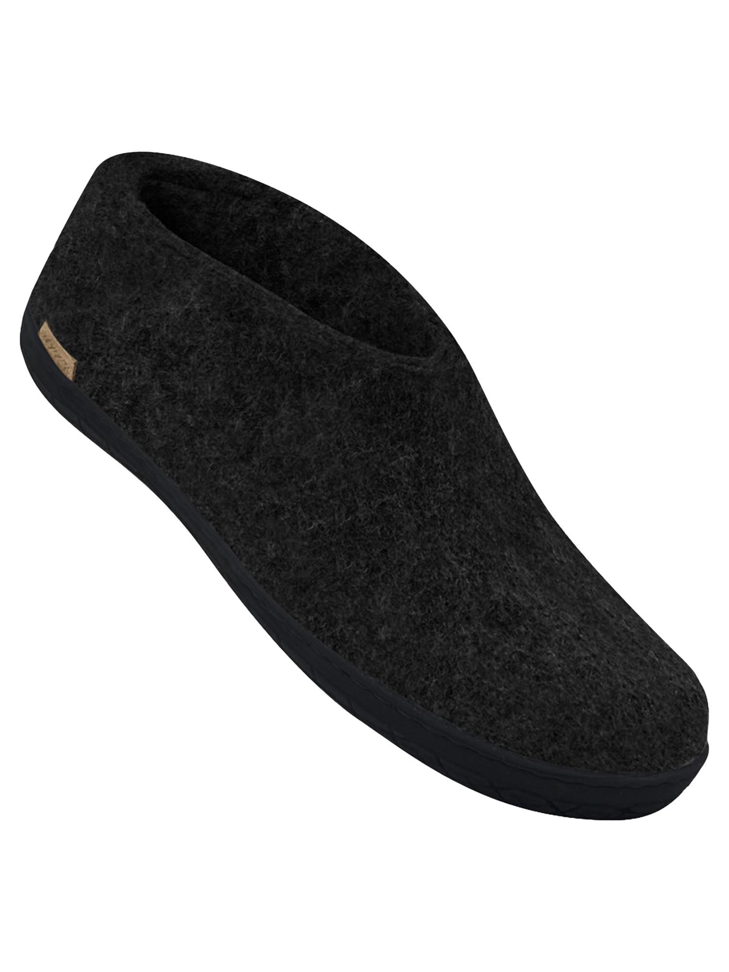 Glerups Huisschoenen 'Black Rubber' in Zwart