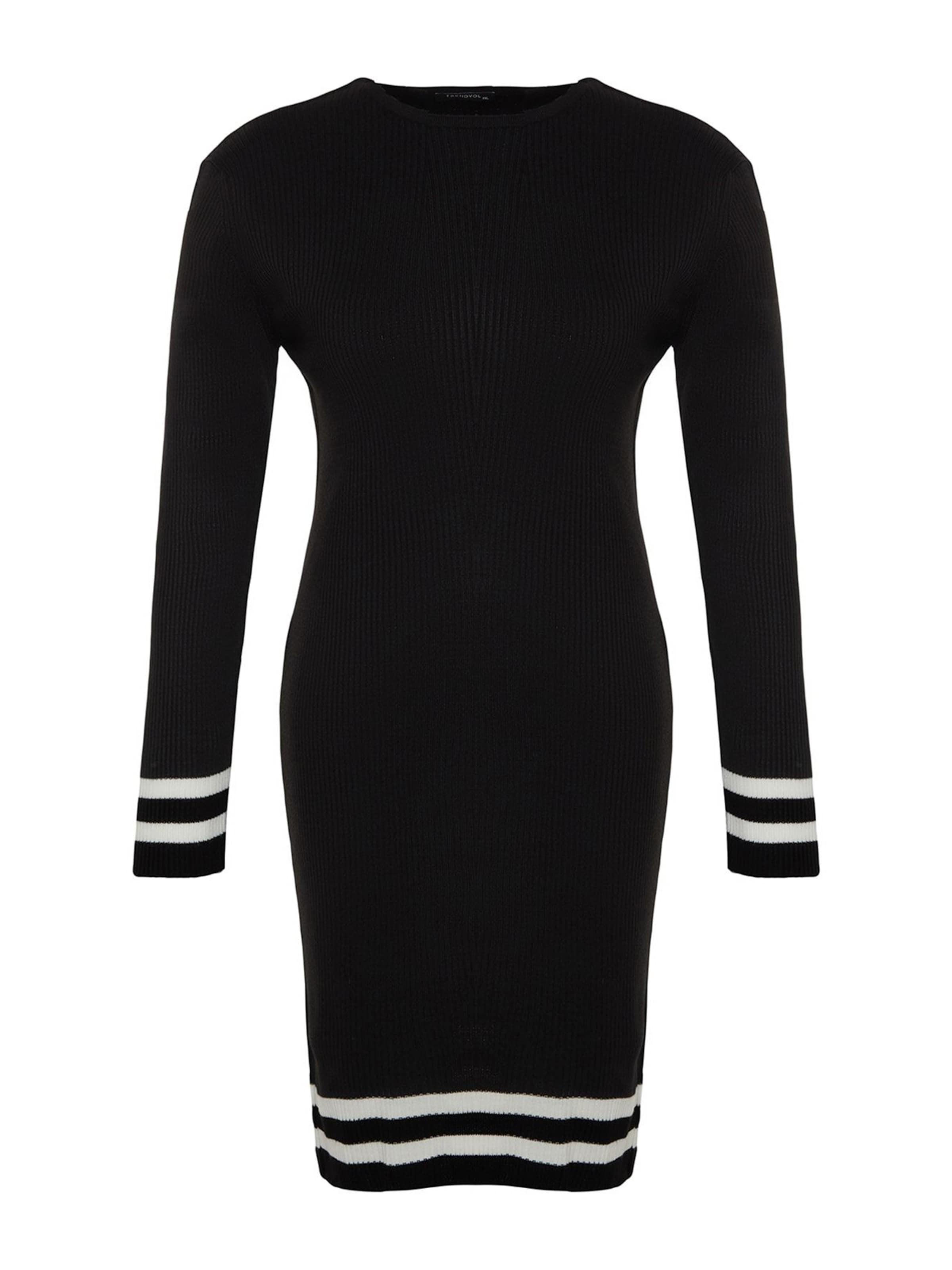 Rochie tricotat de la Trendyol Curve pe negru: față