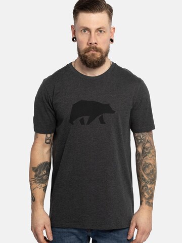 FORSBERG Shirt 'mit schwarzem Brustprint' in Grau: Vorderseite