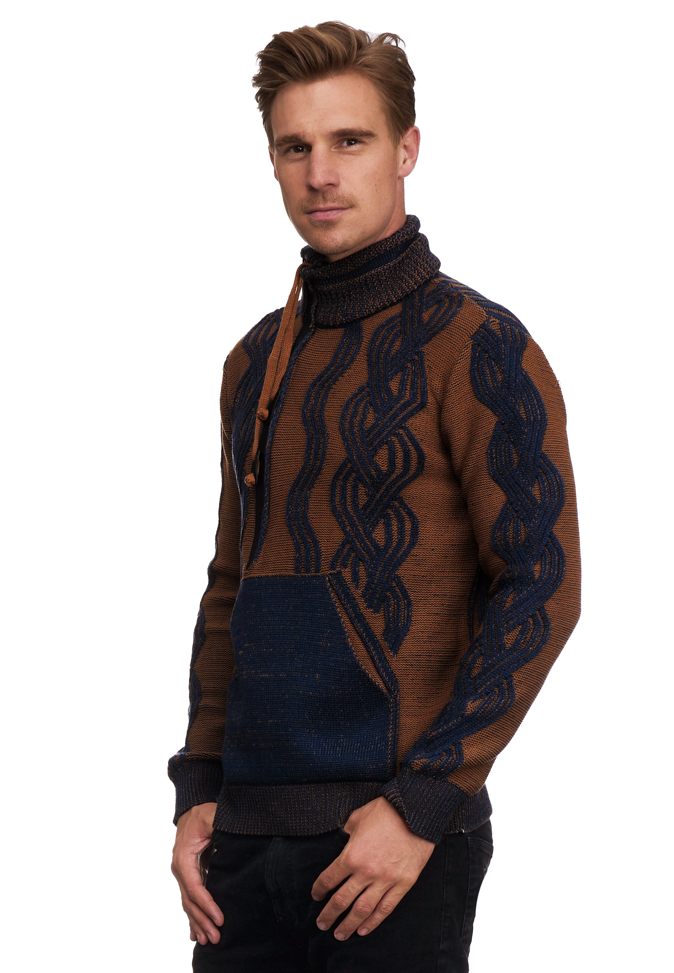 Rusty Neal Trui in Bruin: voorkant