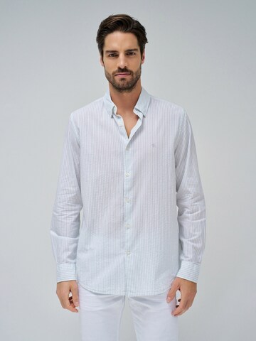 Salsa Jeans Regular fit Overhemd 'Birmingham' in Blauw: voorkant