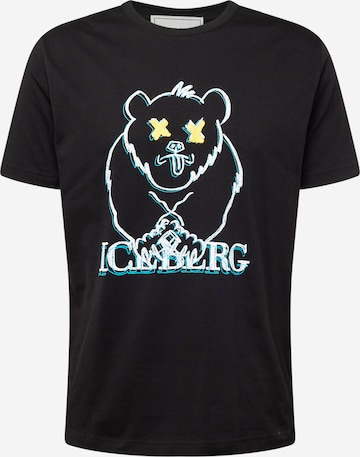 ICEBERG T-shirt i svart: framsida