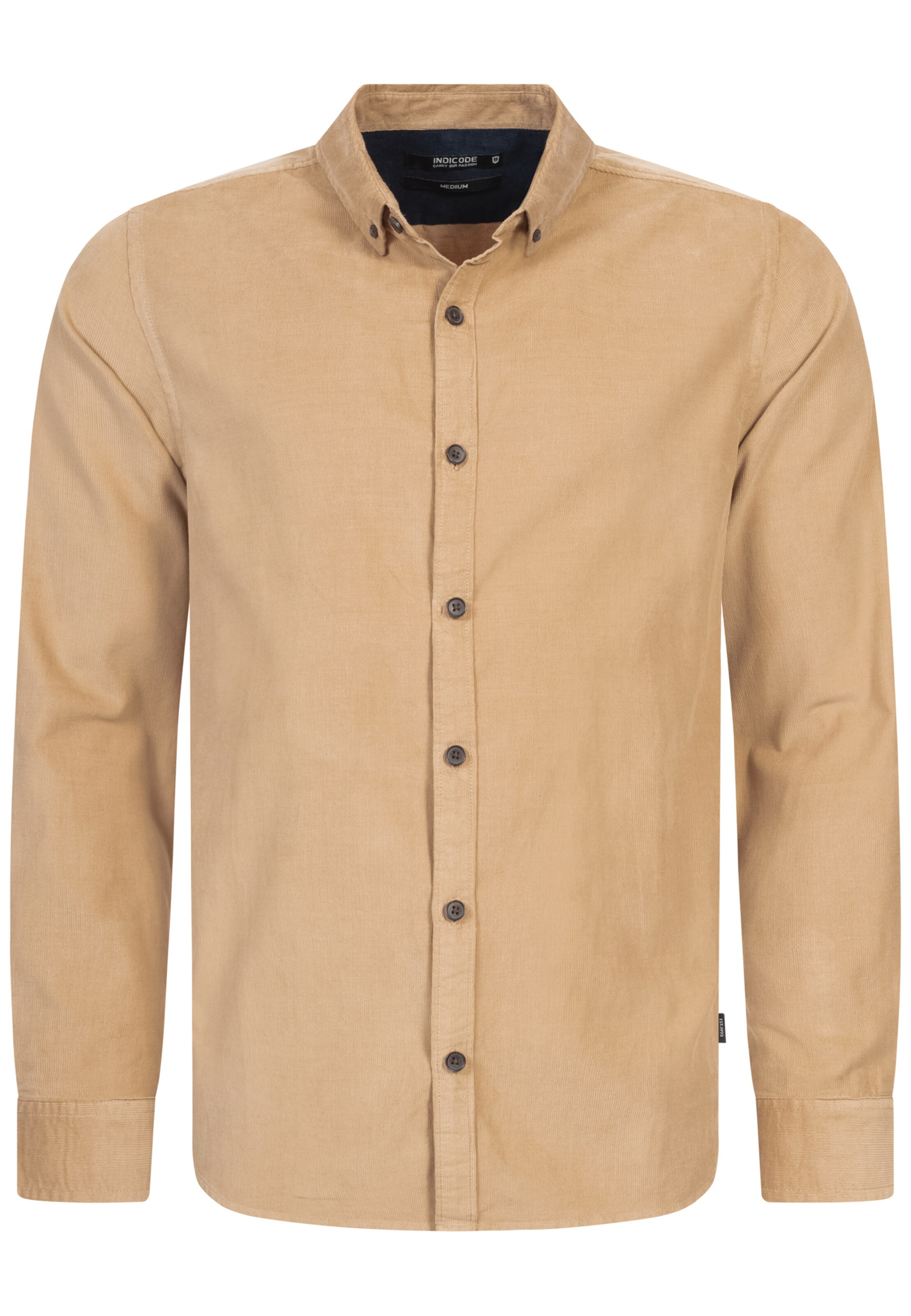 INDICODE JEANS Regular Fit Hemd in Beige: Vorderseite