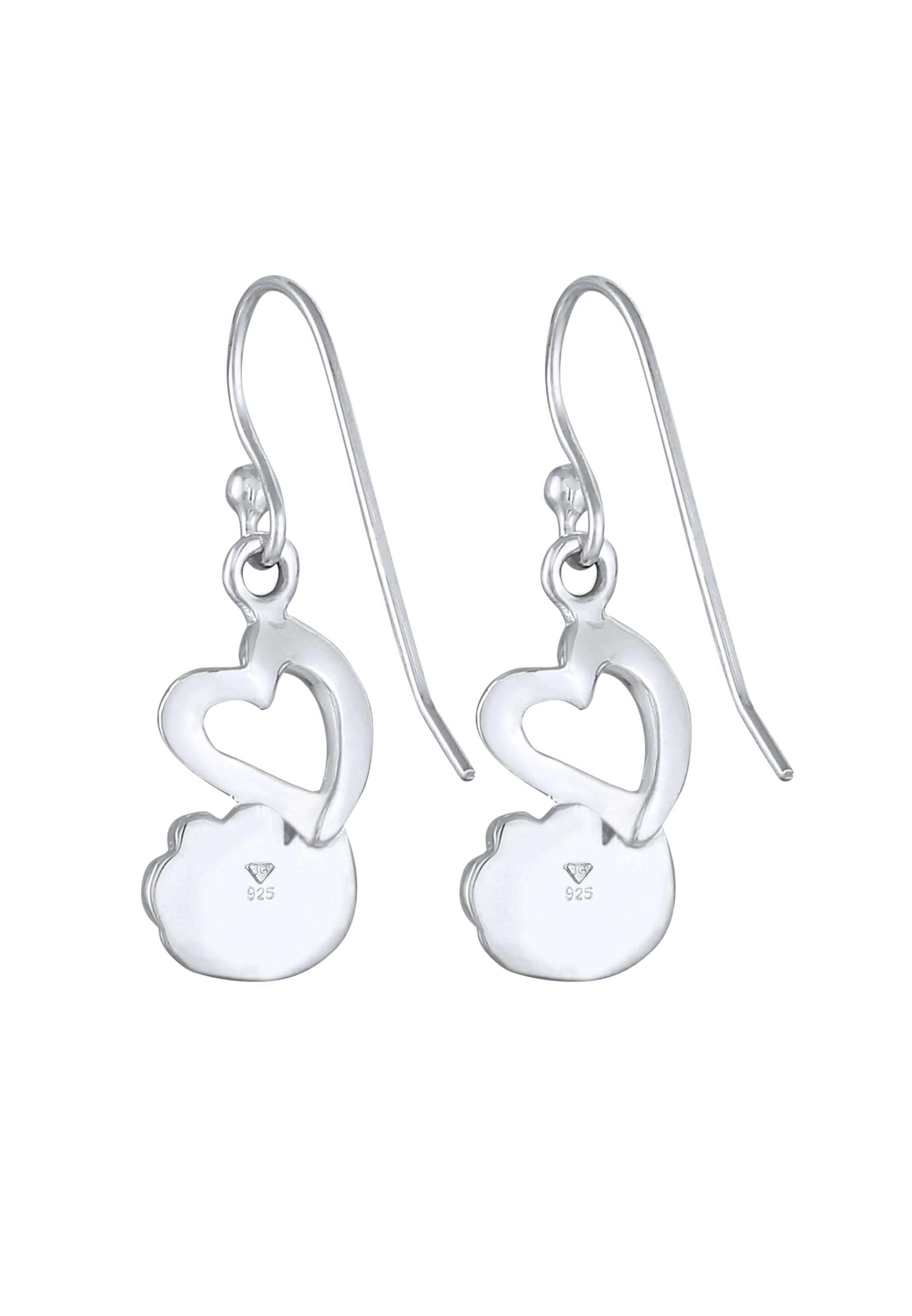 Nenalina Ohrringe Herz, Pfote in Silber