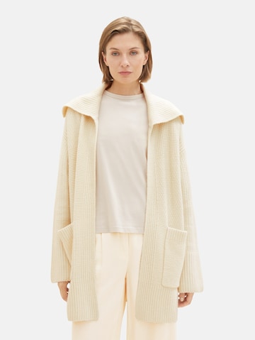 TOM TAILOR Knit Cardigan in Beige: front