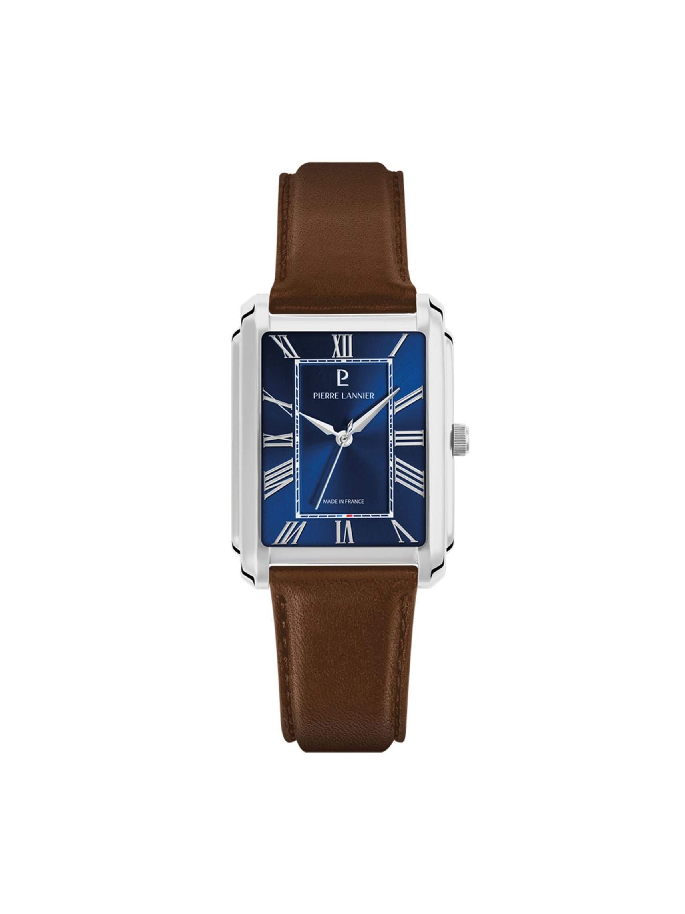 Montre à affichage analogique Pierre Lannier en bleu : devant