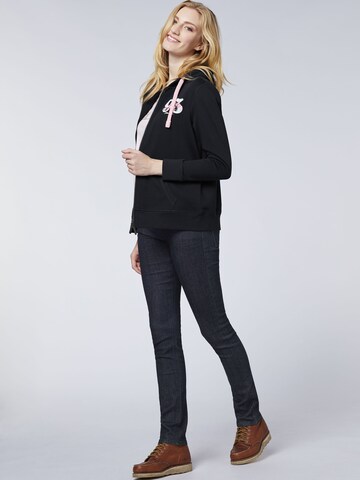 Oklahoma Jeans Zip-Up Hoodie in Black