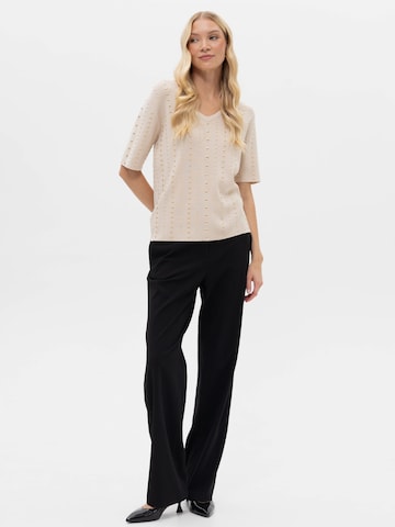 Passioni Shirt 'Kurzarm-Pullover mit Nieten' in Beige