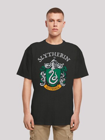 F4NT4STIC Shirt 'Harry Potter Slytherin Crest' in Zwart: voorkant