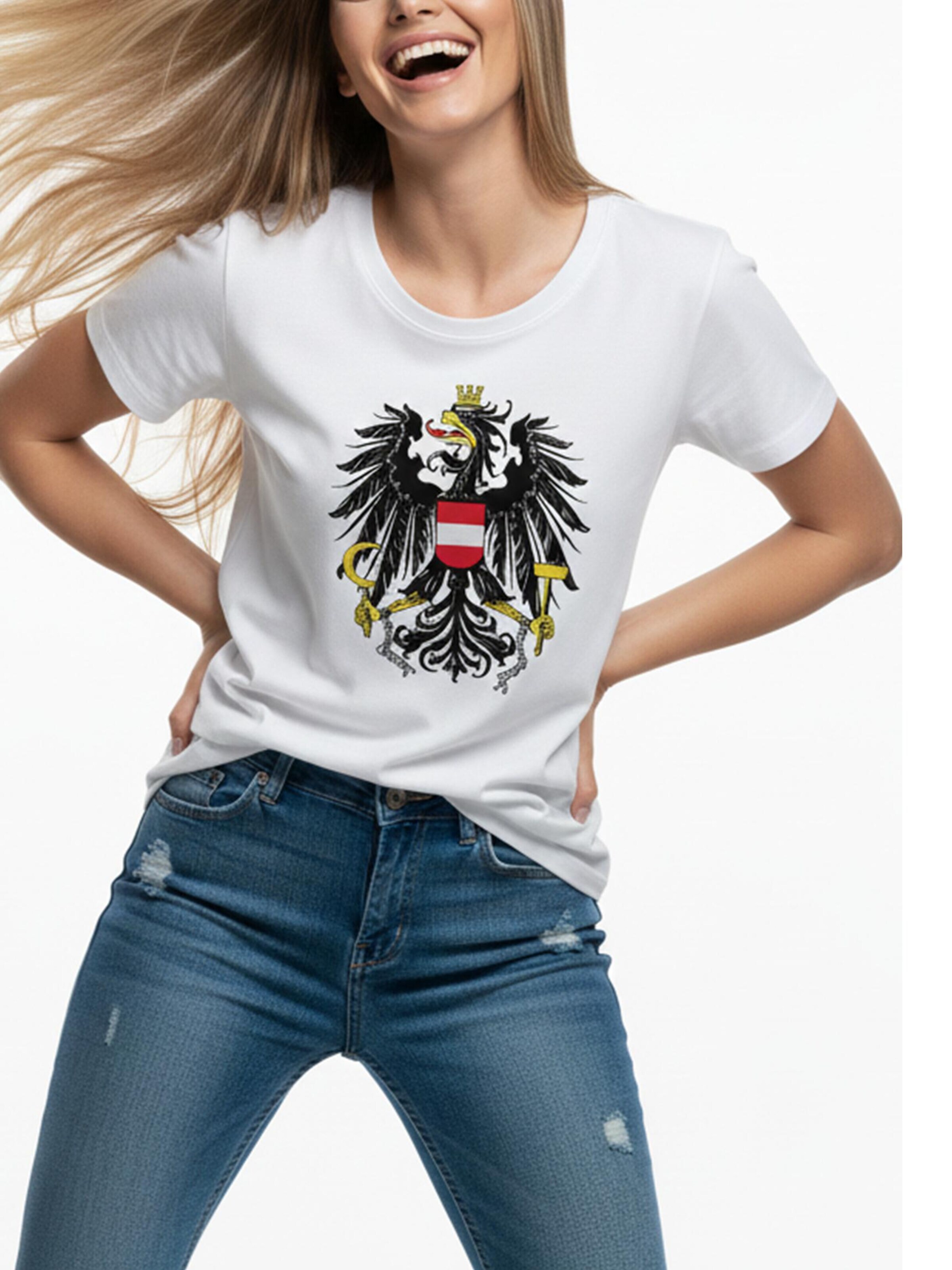 MAKAYA Shirt 'AT-Adler groß' in White