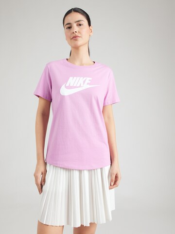 Nike Sportswear Skinny Fit Тениска 'Essential' в лилав: отпред