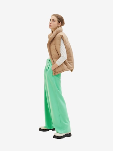 Wide Leg Pantalon à pince TOM TAILOR DENIM en vert