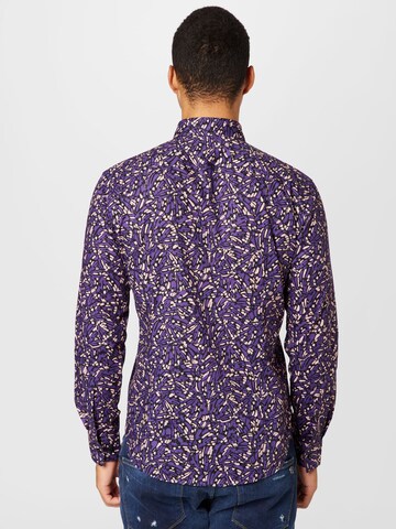 HUGO Regular fit Button Up Shirt 'Ermo' in Purple