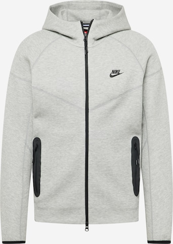 Nike Sportswear Zip-Up Hoodie 'TCH FLC' in Grey: front