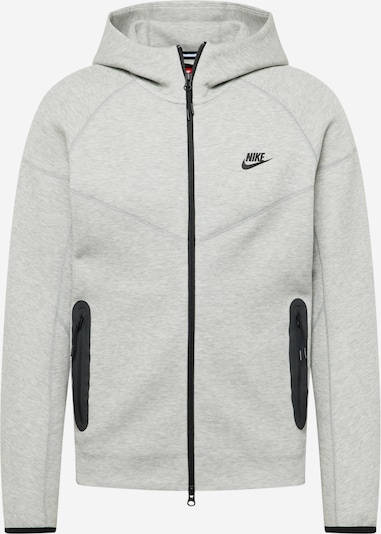 Nike Sportswear Sweatjacke 'TCH FLC' in graumeliert / schwarz, Produktansicht