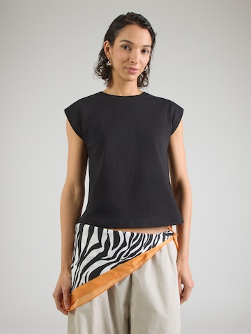 Tricou 'Leanne' de la ABOUT YOU pe negru: față