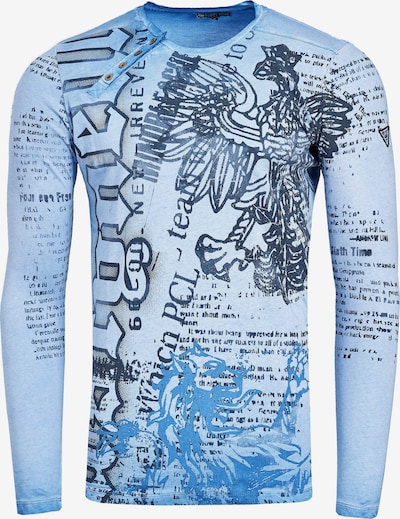Rusty Neal Longsleeve mit coolem Front-Print in blau, Produktansicht