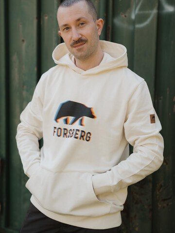 FORSBERG Sweatshirt 'Hoodie mit schwarzem Anaglyph-Logo' in Beige