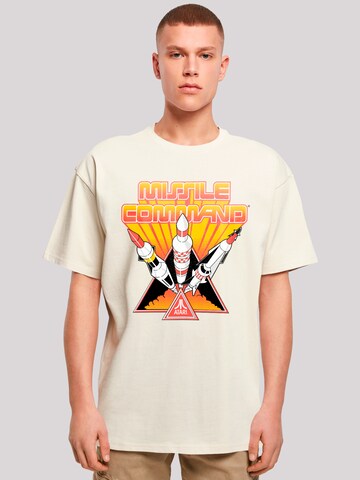 F4NT4STIC Shirt 'Arcade Triple Shot Atari Retro Gaming' in Beige: voorkant