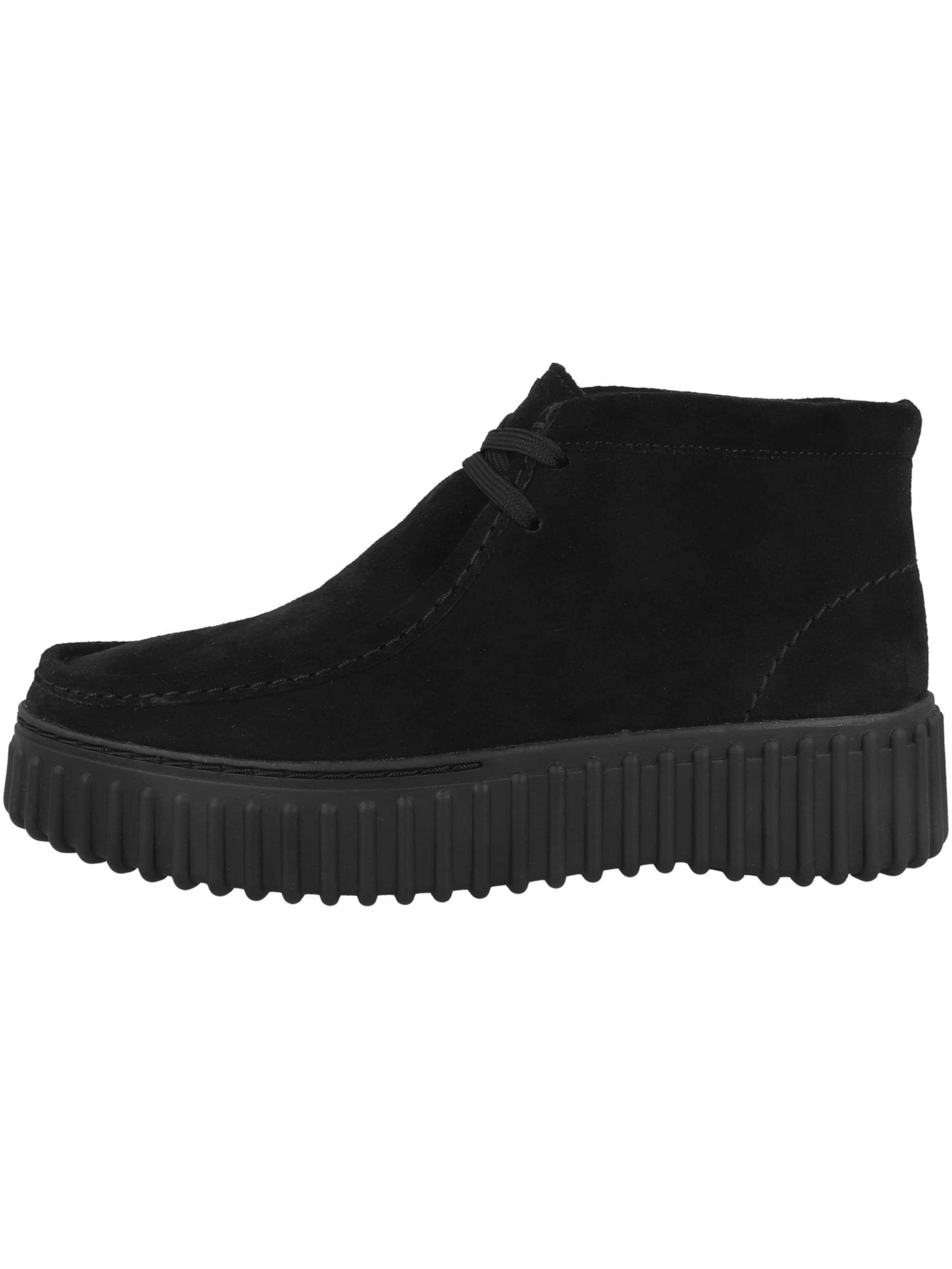 CLARKS Schnürstiefelette 'Torhill Moss' in Schwarz