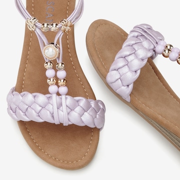 LASCANA Sandalen met riem in Lila