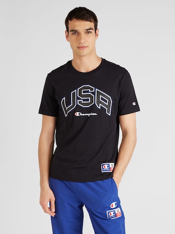 T-Shirt Champion Authentic Athletic Apparel en noir : devant