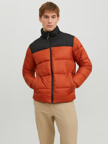 JACK & JONES Winterjas 'TOBY' in Oranje: voorkant