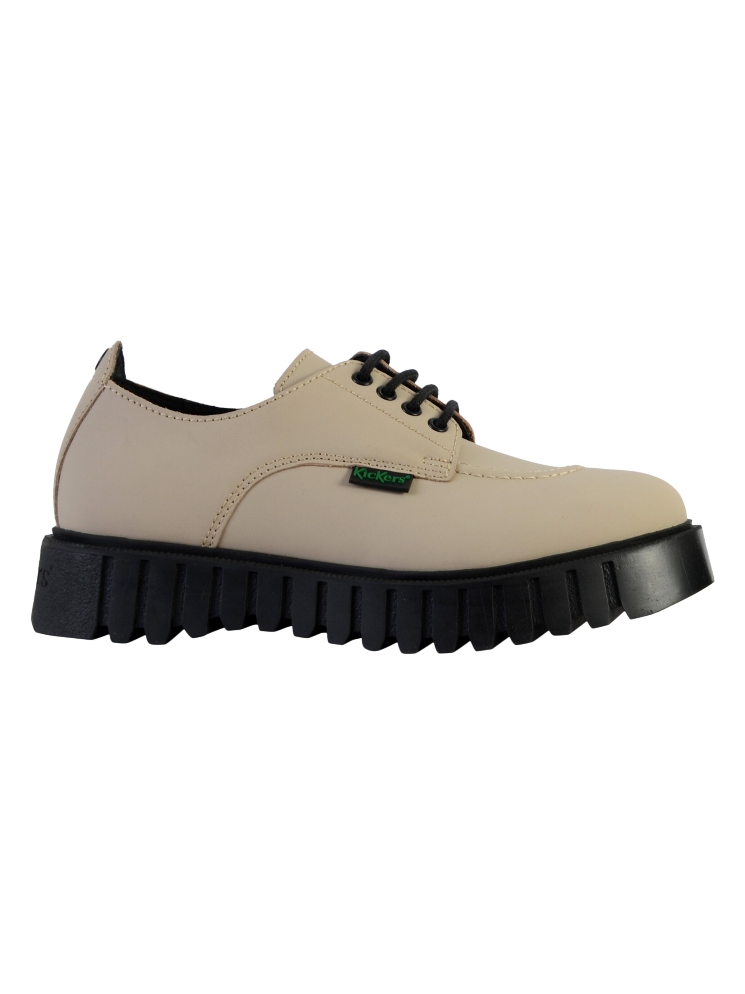 Kickers Lace-Up Shoes in Beige: front