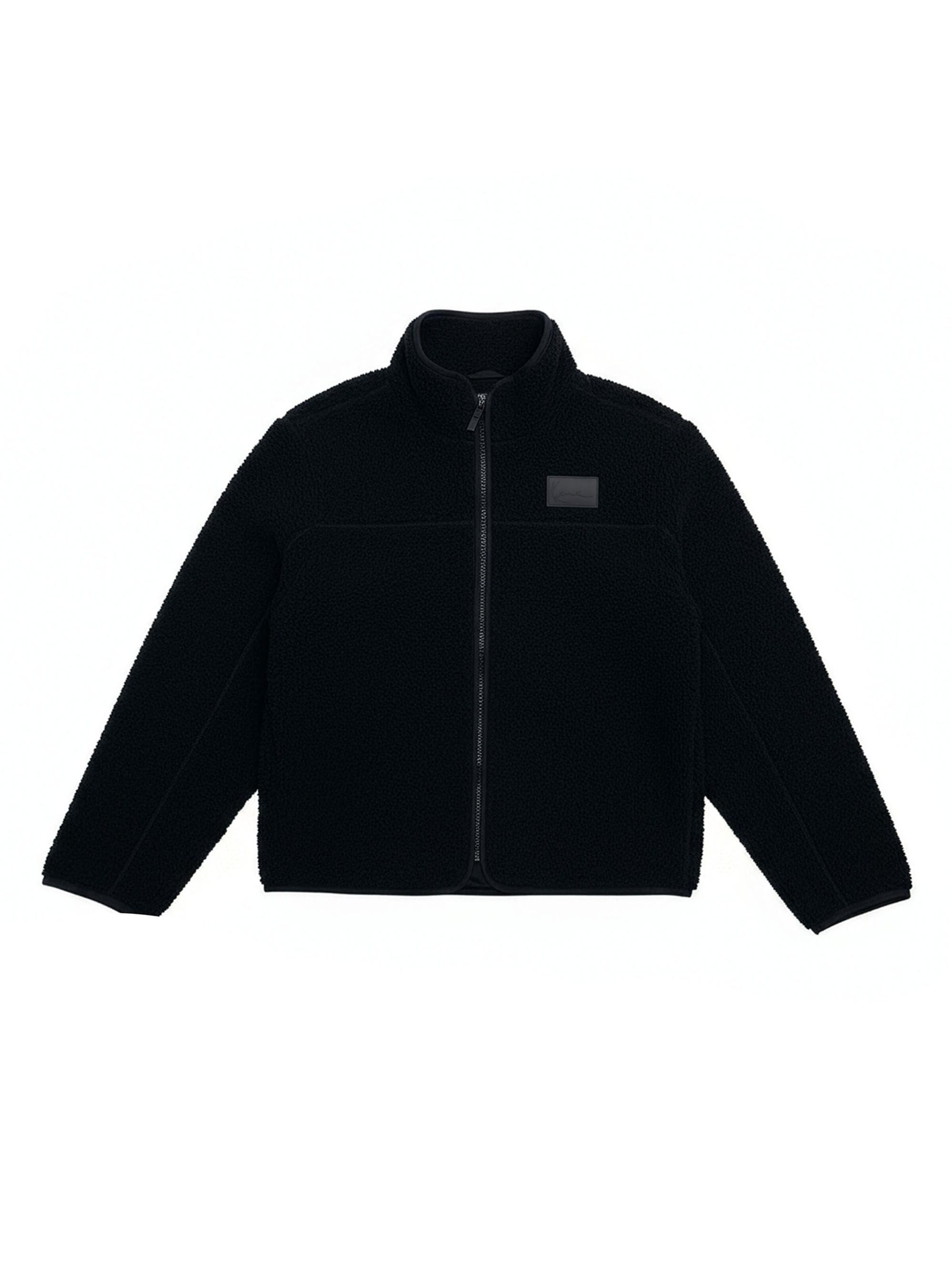 Karl Kani Übergangsjacke 'Signature Teddy' in Schwarz: Vorderseite