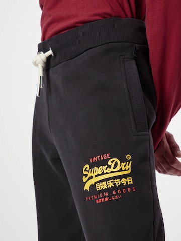 Superdry Tapered Pants 'Heritage' in Black