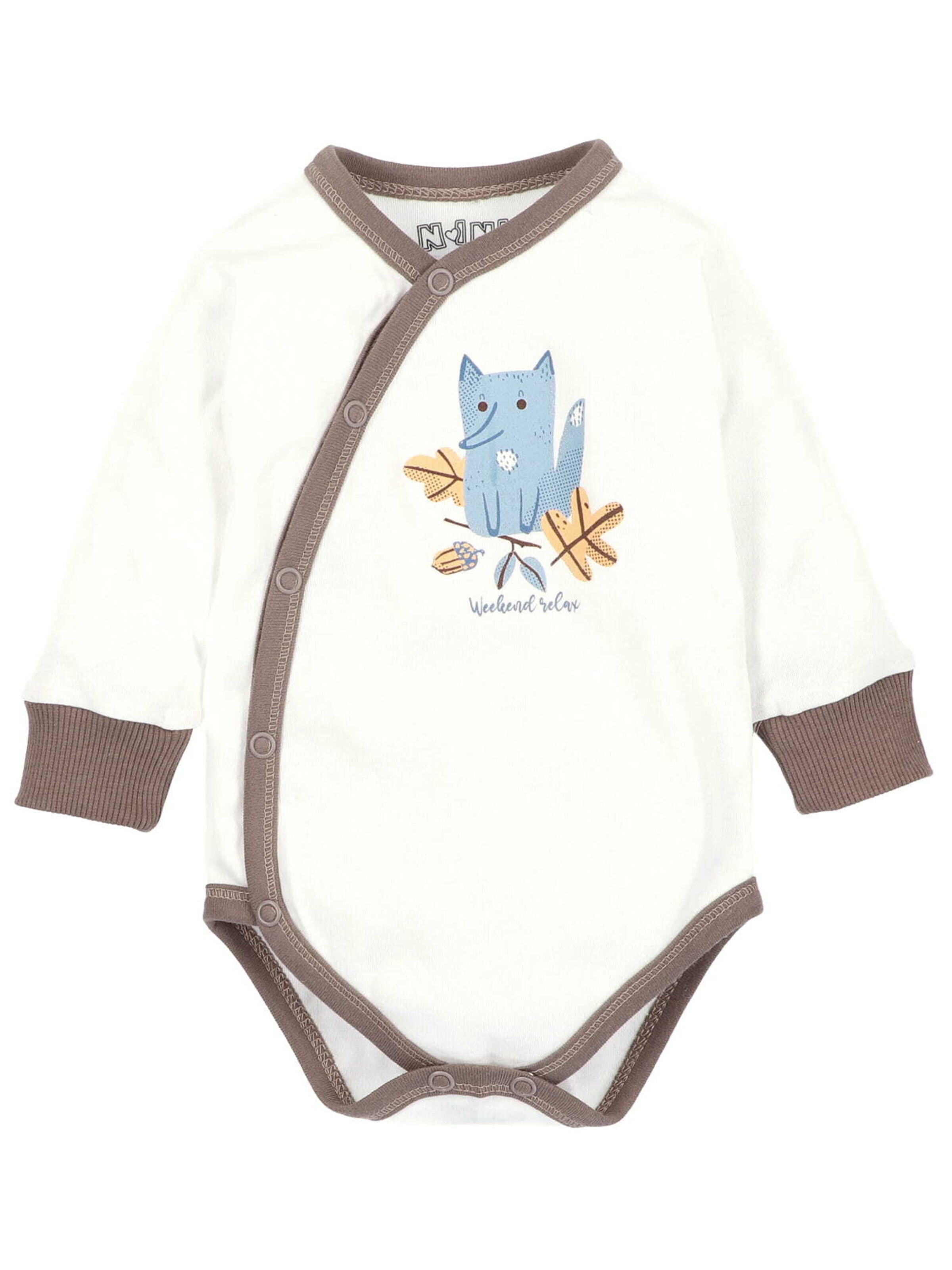 NINI Romper/bodysuit 'Fuchs' in White: front