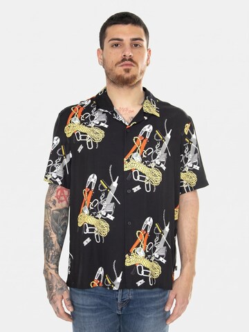 HUF Comfort Fit Hemd 'Skidrokyo'‌‌‌‌‌‌‌‌‌ in Schwarz: Vorderseite