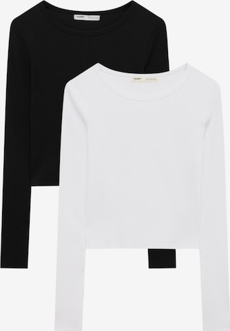 T-shirt Pull&Bear en noir : devant