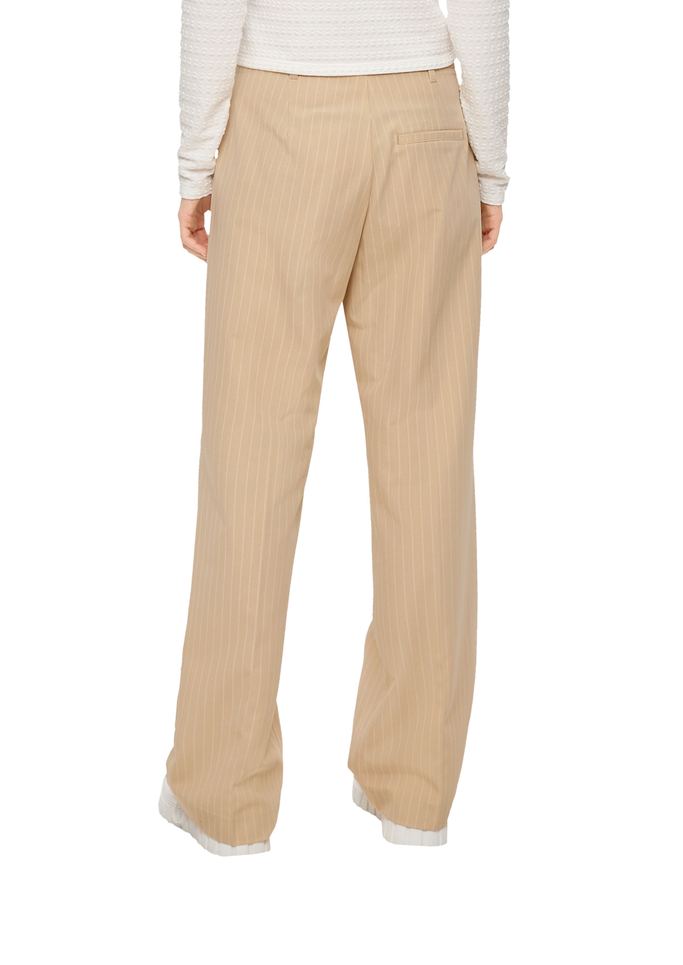 QS Wide Leg Bügelfaltenhose in Beige