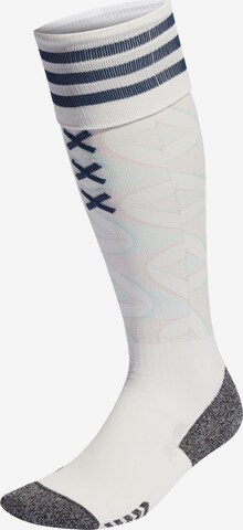 ADIDAS PERFORMANCE Athletic Socks ' Ajax 23/24 Auswärtssocken ' in White: front