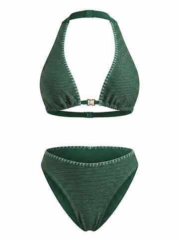 Cupshe Triangle Bikini 'Triangle' in Green: front