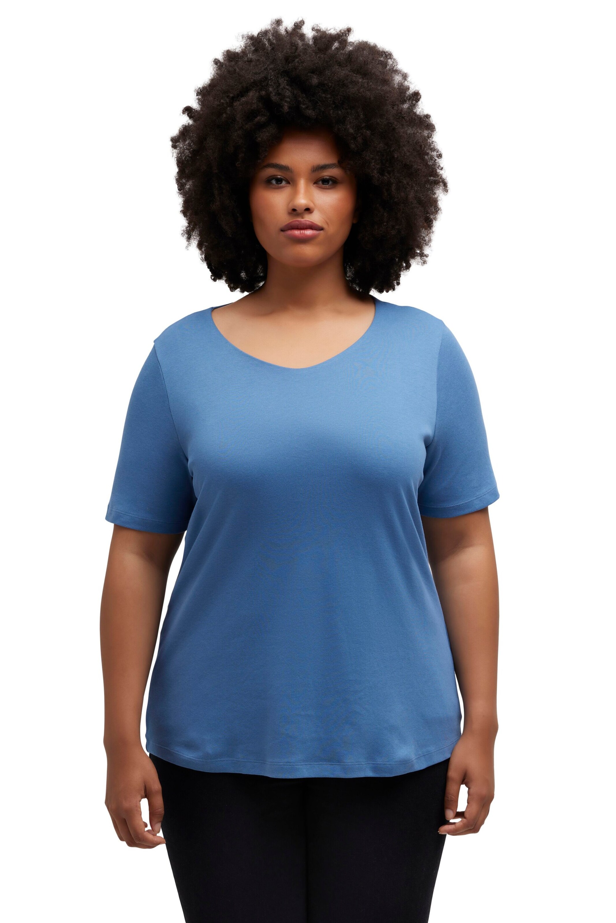 Ulla Popken Shirt in Blau: Vorderseite