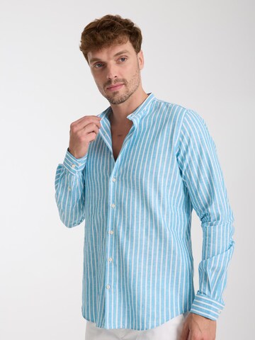 Slim fit Camicia business 'Caravaggio' di 7Camicie in blu