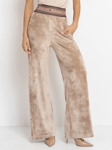 JIORO Wide leg Broek 'ESSENTIALS' in Beige