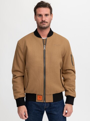 Bombers Winterjas 'TRACK MEN' in Beige: voorkant