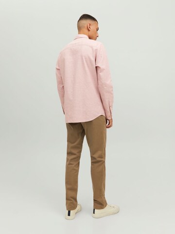 JACK & JONES Regular fit Button Up Shirt 'Summer' in Pink