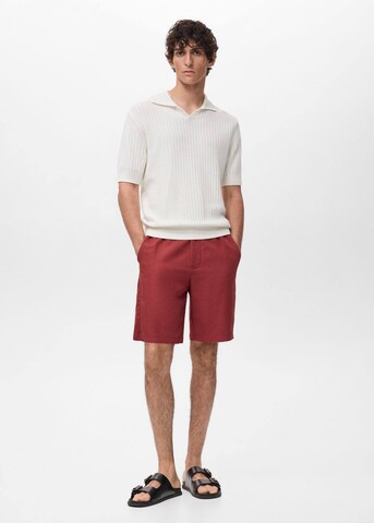 MANGO MAN Regular Pants 'Banarea' in Red