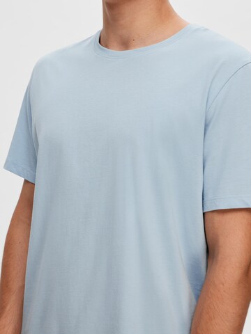 T-Shirt 'ASPEN' SELECTED HOMME en bleu