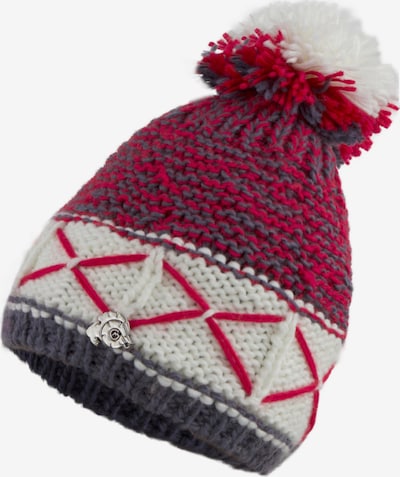 Guggen Mountain Mütze 'Mütze K013 Wintermütze mit Bommel und leichtem Fleecefutter' in rot, Produktansicht