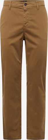 Pantalon chino BOSS en marron : devant