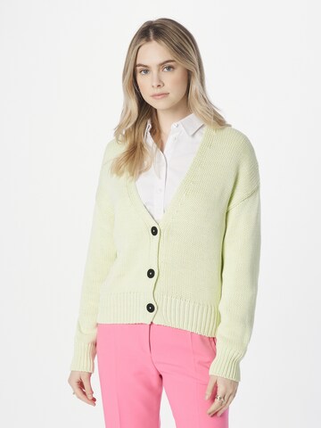 HUGO Knit Cardigan in Yellow: front