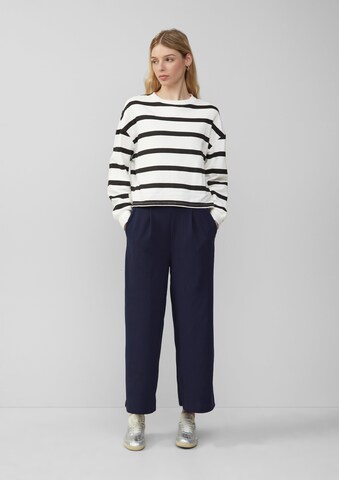QS Wide leg Bandplooibroek in Blauw: voorkant