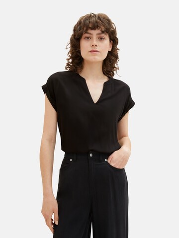 TOM TAILOR Blouse in Zwart: voorkant