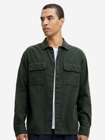 JACK & JONES Regular fit Button Up Shirt 'Charge' in Green: front