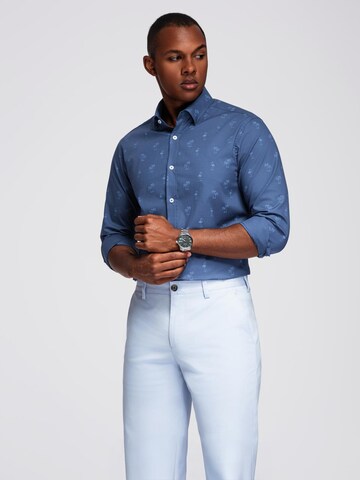 Coupe regular Chemise 'OM-SHCS-0156' Ombre en bleu